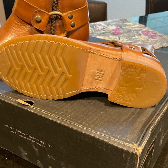 Frye Veronica Harness Short Leather Buckle Boots - Picture 3 of 5